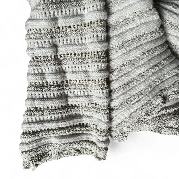 Ophelia Roe Women's White and beige/grey texture ribbed sweater - Picture 5 of 5